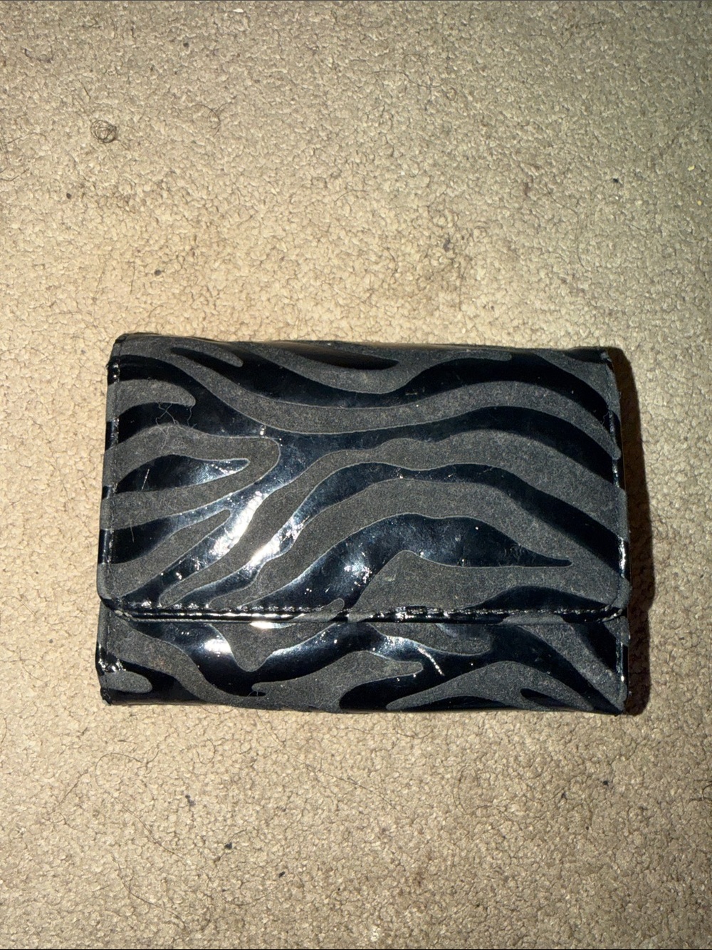 Black Zebra Patent Wallet